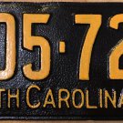 1937 North Carolina license plate 605 728