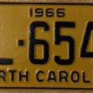 1966 North Carolina license plate AL 6548