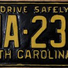 1957 North Carolina license plate NA 232  amateur repaint