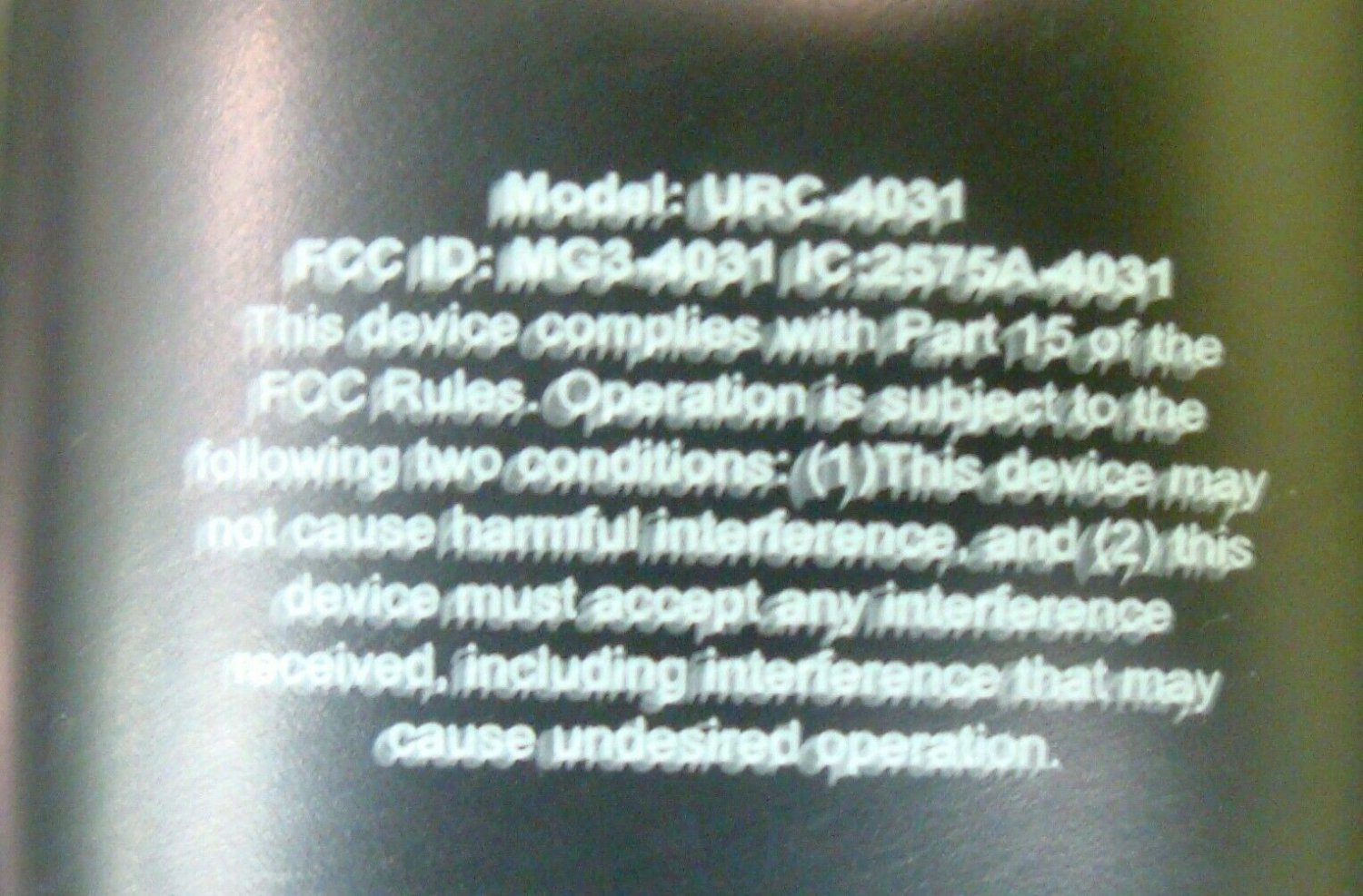 Entone Universal Remote Control model URC-4031 - EUC