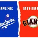 Los Angeles Dodgers vs San Francisco Giants house divided Flag 3x5 ft
