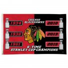 Chicago Blackhawks 6x Stanley Cups Champs Flag 3x5 ft 100D