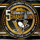 Pittsburgh Penguins 5 times Champions Flag 3x5 ft