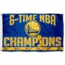 Golden State Warriors 6 Time Champions Flag