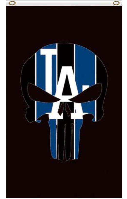 Los Angeles Dodgers Skull Vertical Banner flags 3x5 ft