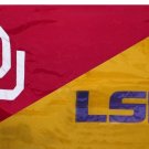 Oklahoma & LSU Divided Flag 3x5 ft