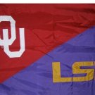 Oklahoma & LSU Divided Flag 3x5 ft