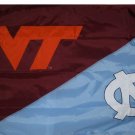 Virginia Tech & North Carolina Divided Flag 3x5 ft