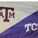 Texas A&M & TCU Divided Flag 3x5 ft