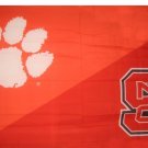 Clemson & North Carolina State Divided Flag 3x5 ft