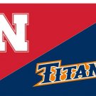 Nebraska & Cal State Fullerton Divided Flag 3x5 ft