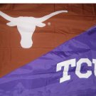Texas & TCU Divided Flag 3x5 ft