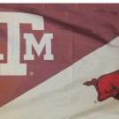 Texas A&M & Arkansas Divided Flag 3x5 ft