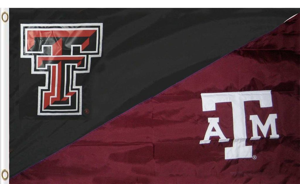 Texas Tech & Texas A&M Divided Flag 3x5 ft