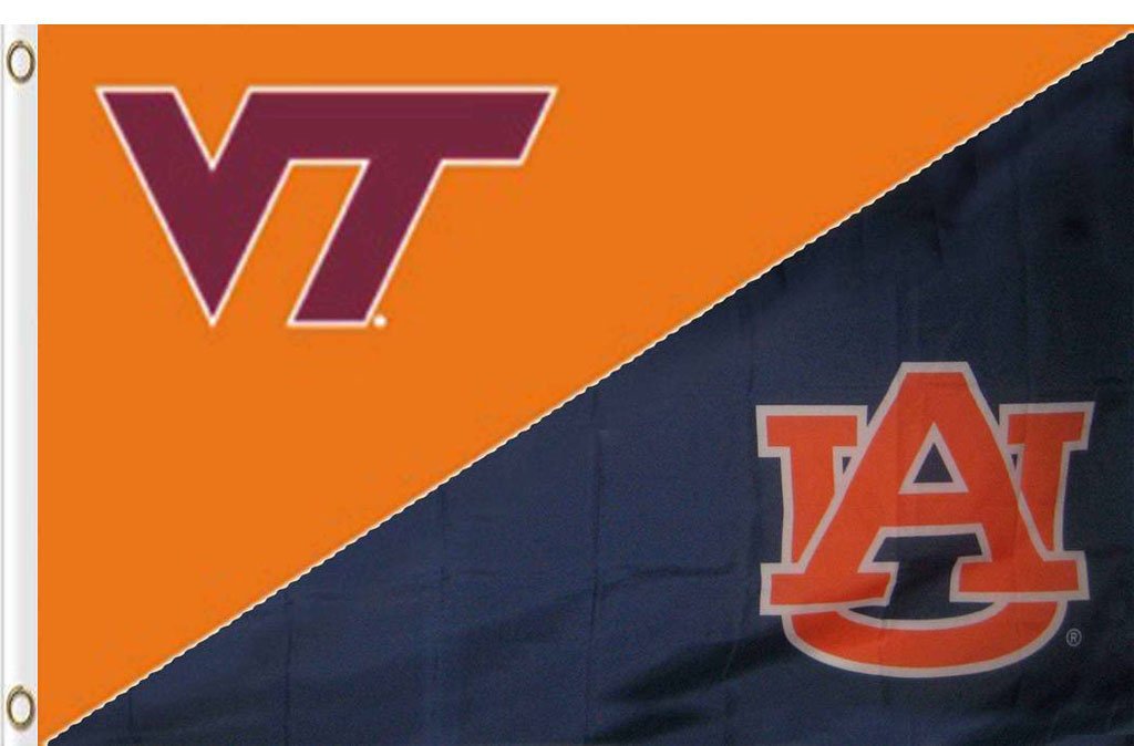 Virginia Tech & Auburn Divided Flag 3x5 ft
