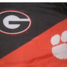Georgia & Clemson Divided Flag 3x5 ft