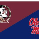 Florida State & Ole Miss Divided Flag 3x5 ft