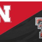 Nebraska & Texas Tech Divided Flag 3x5 ft