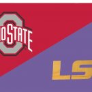 The Ohio State University and LSU Divided Flag 3x5 ft