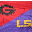 Georgia & LSU Divided Flag 3x5 ft