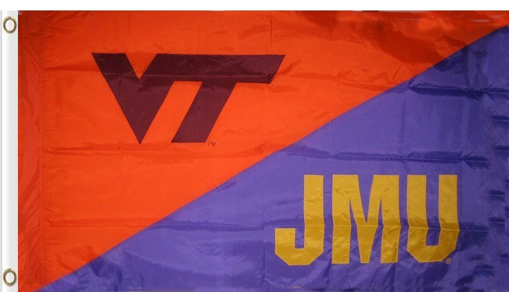 Virginia Tech & James Madison Divided Flag 3x5 ft