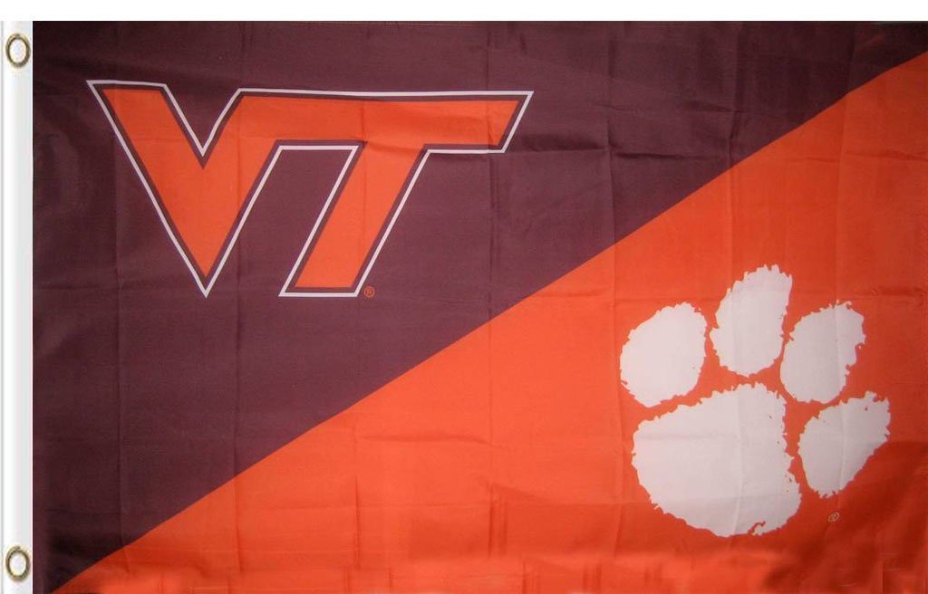 Virginia Tech & Clemson Divided Flag 3x5 ft