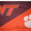 Virginia Tech & Clemson Divided Flag 3x5 ft