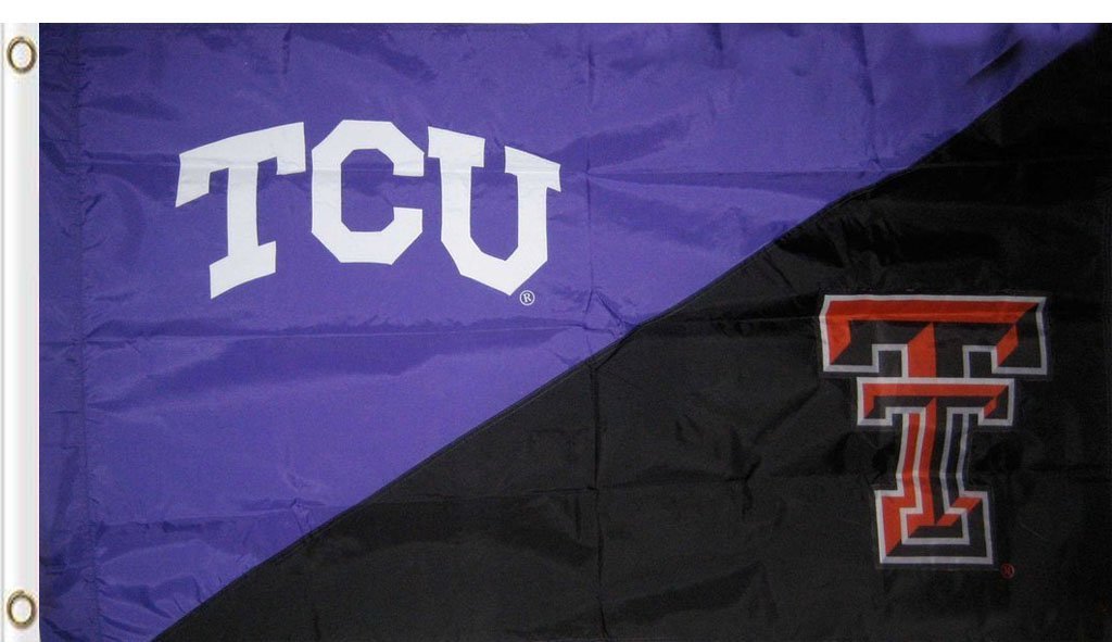 TCU & Texas Tech Divided Flag 3x5 ft