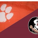 Clemson & Florida State Divided Flag 3x5 ft