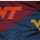 Virginia Tech & West Virginia House Divided Flag 3x5 ft