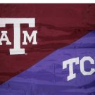 Texas A&M & TCU House Divided Flag 3x5 ft