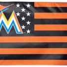 Miami Marlins Star and Stripes Banner flag 3x5 ft