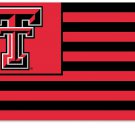 Texas Tech Red Raiders Logo with Stripes Banner Flag 3x5 ft