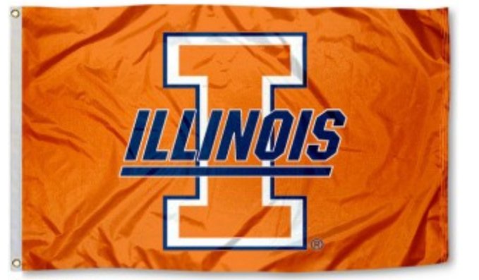 Illinois Fighting Illini Throwback Logo Banner Flags 3x5 ft