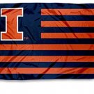 Illinois Fighting Illini Alumni Nation Stripes Flags Banners 3x5 ft
