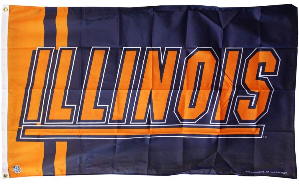 Illinois Fighting Illini Polyester Flags Banners 3x5 ft