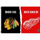 Chicago Blackhawks vs Detroit Red Wings divided flag 3x5 ft