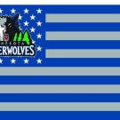 Minnesota Timberwolves logo and star-spangled flags 3x5 ft