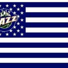 Utah Jazz logo and star-spangled flags 3x5 ft