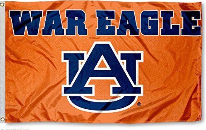 Auburn Tigers War Eagle Hand Flag 3x5 ft