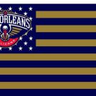 New Orleans Pelicans logo and star-spangled flags 3x5 ft