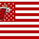 Miami Heat logo and star-spangled flags 3x5 ft
