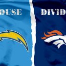 Los Angeles Chargers vs Denver Broncos Divided Flag 3x5 ft