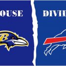 Baltimore Ravens vs Buffalo Bills Divided Flag 3x5 ft