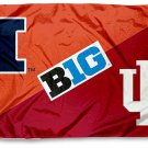 Illinois Fighting Illini vs Indiana Hoosiers divided flag 3x5 ft