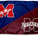 Ole Miss Rebels vs Mississippi State divided flag 3x5 ft