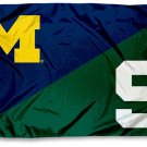 Michigan Wolverines vs Michigan State divided flag 3x5 ft