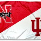 Nebraska Cornhuskers vs Indiana Hoosiers divided flag 3x5 ft
