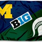 Michigan Wolverines vs Michigan State divided flag 3x5 ft