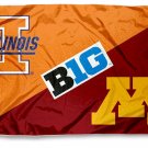 Illinois Fighting Illin vs Minnesota Golden divided flag 3x5 ft